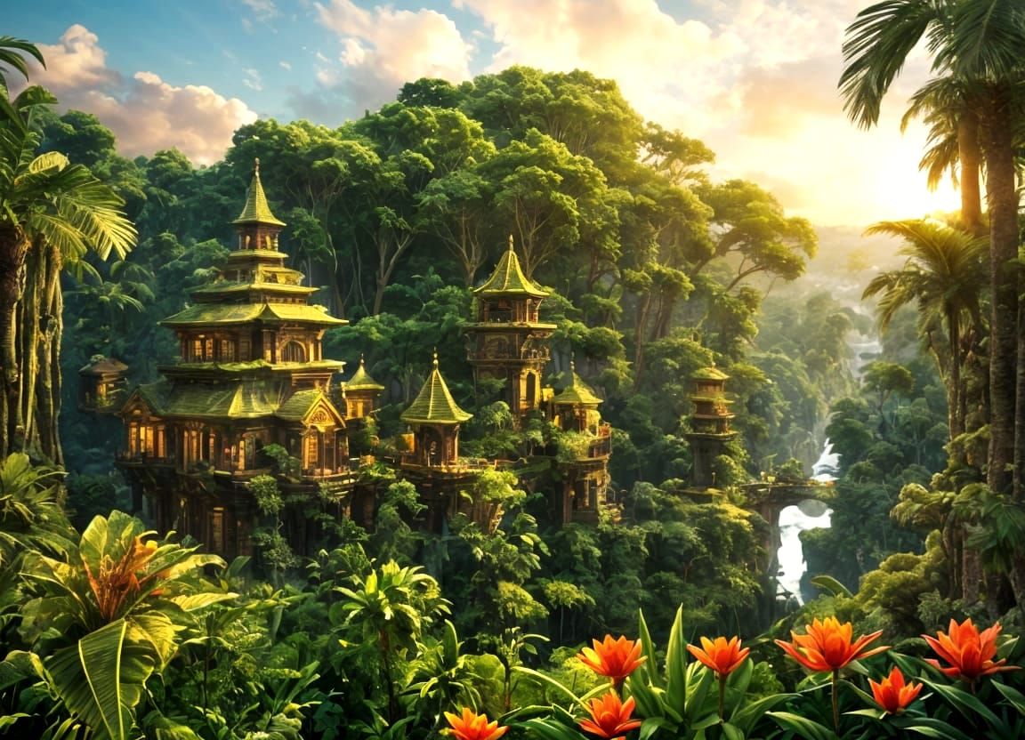 Whimsical Paper Cut Jungle Scene with Animals