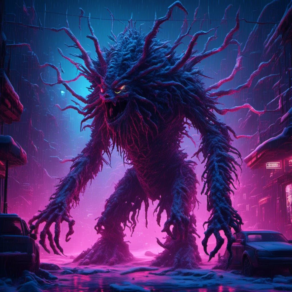 Neon Snow Monster