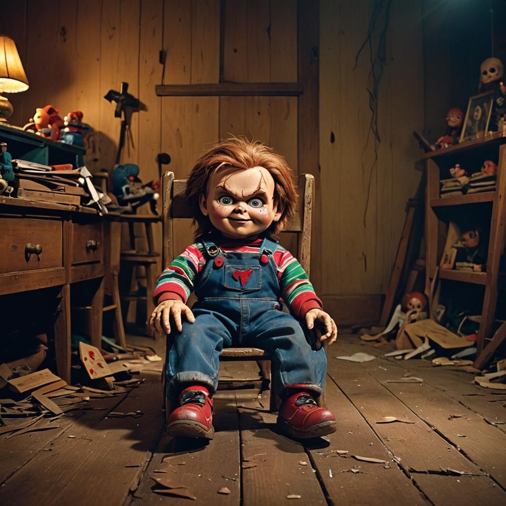 Creepy Chucky Doll in Abandoned Toy Room