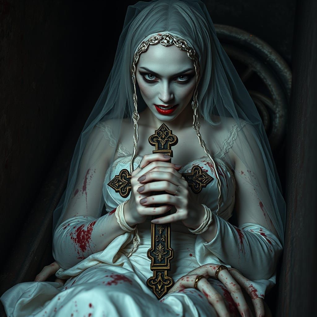 Ethereal Vampire Queen in Cryptic Slumber