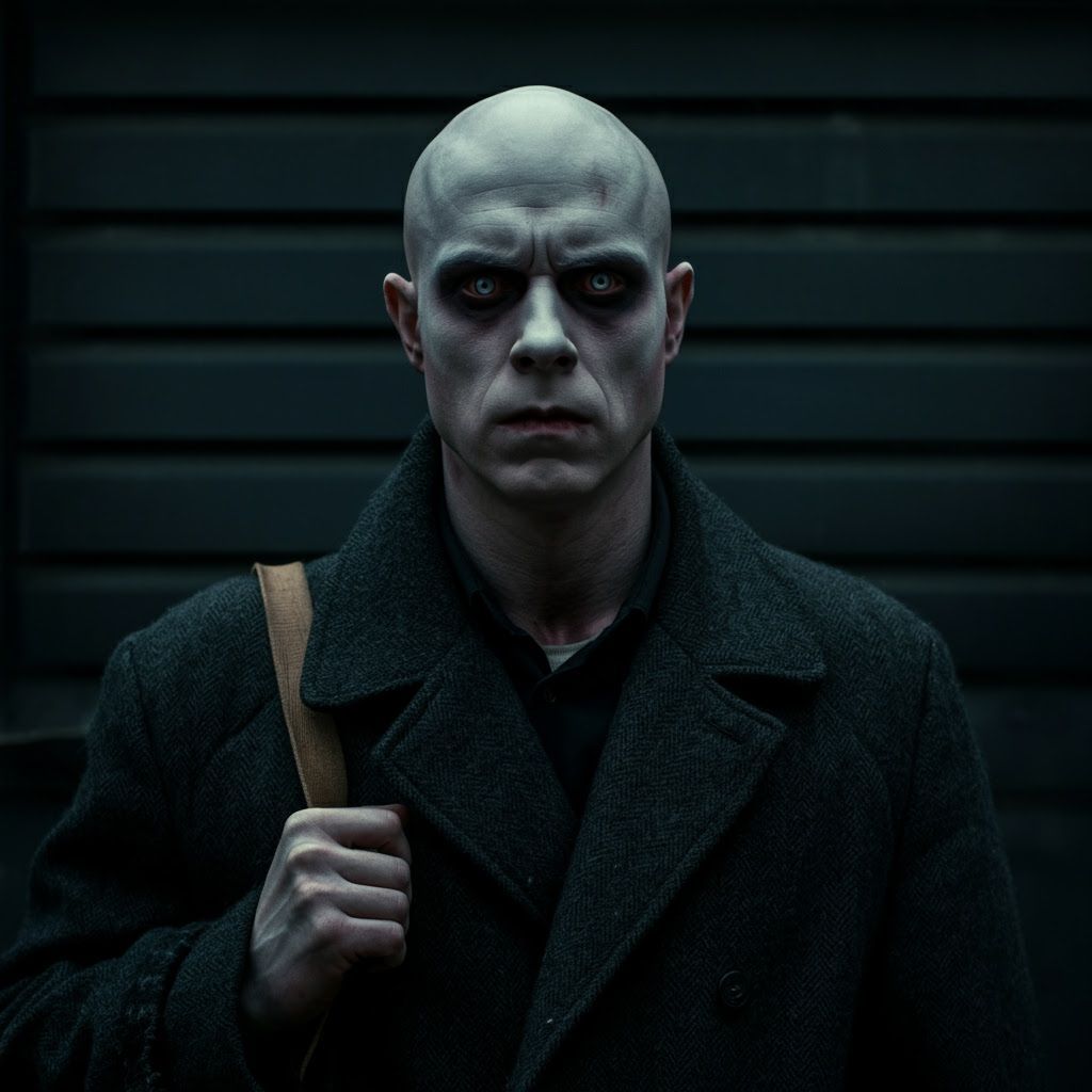 Intense Man with Deep-Set Eyes in Cinematic Style