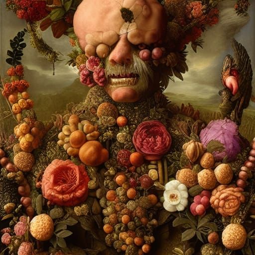 Vertumnus Portrait in Arcimboldo Style