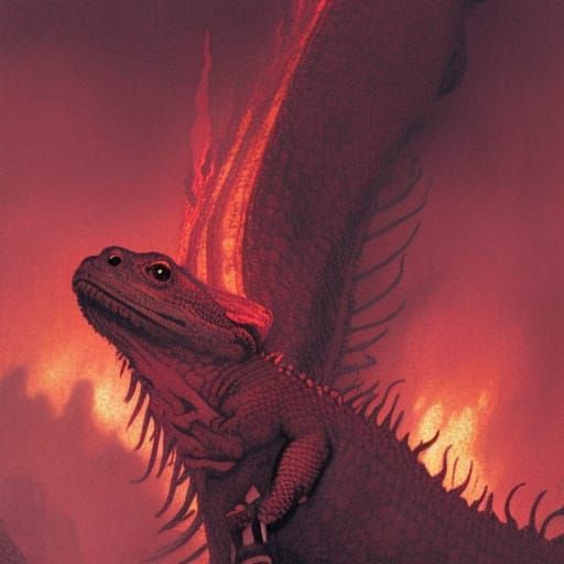 Eidechse Von Feuer, Der Menschenfleischfressende