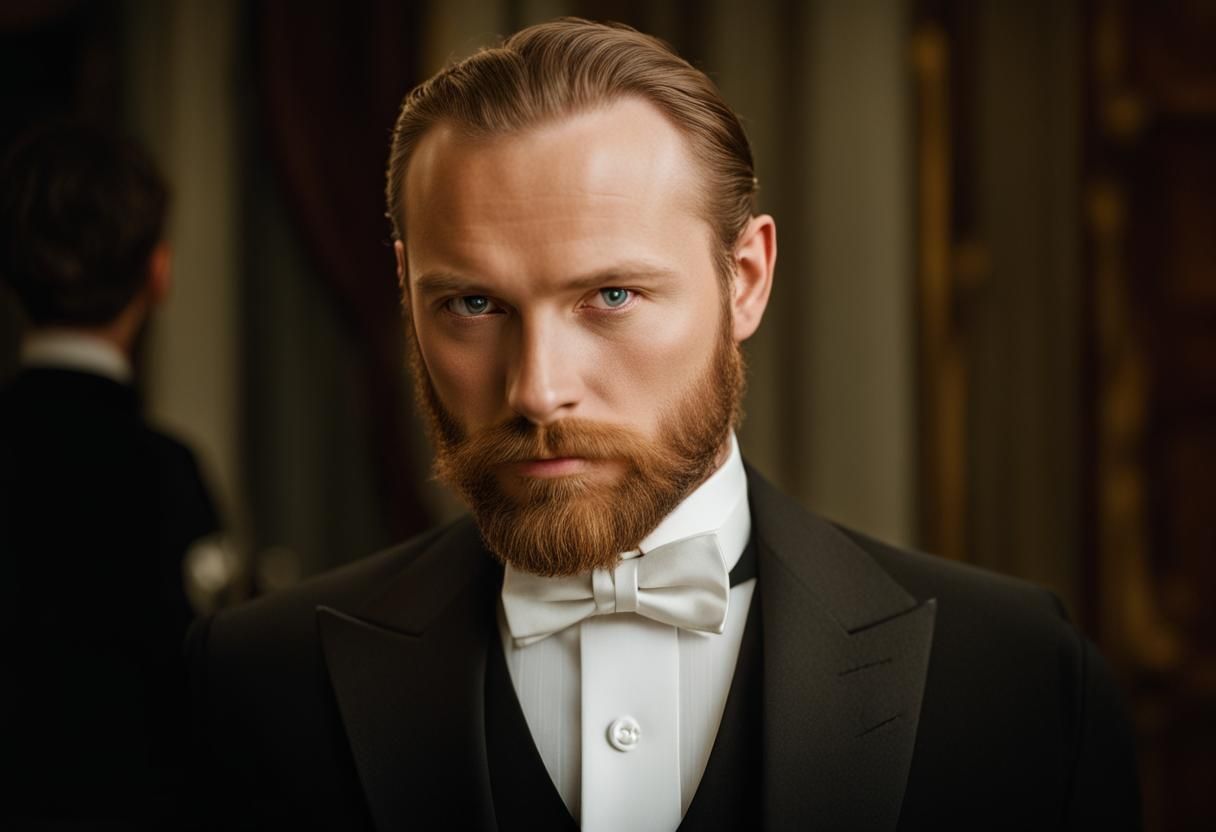 Bearded Gentleman in Tuxedo Portrait