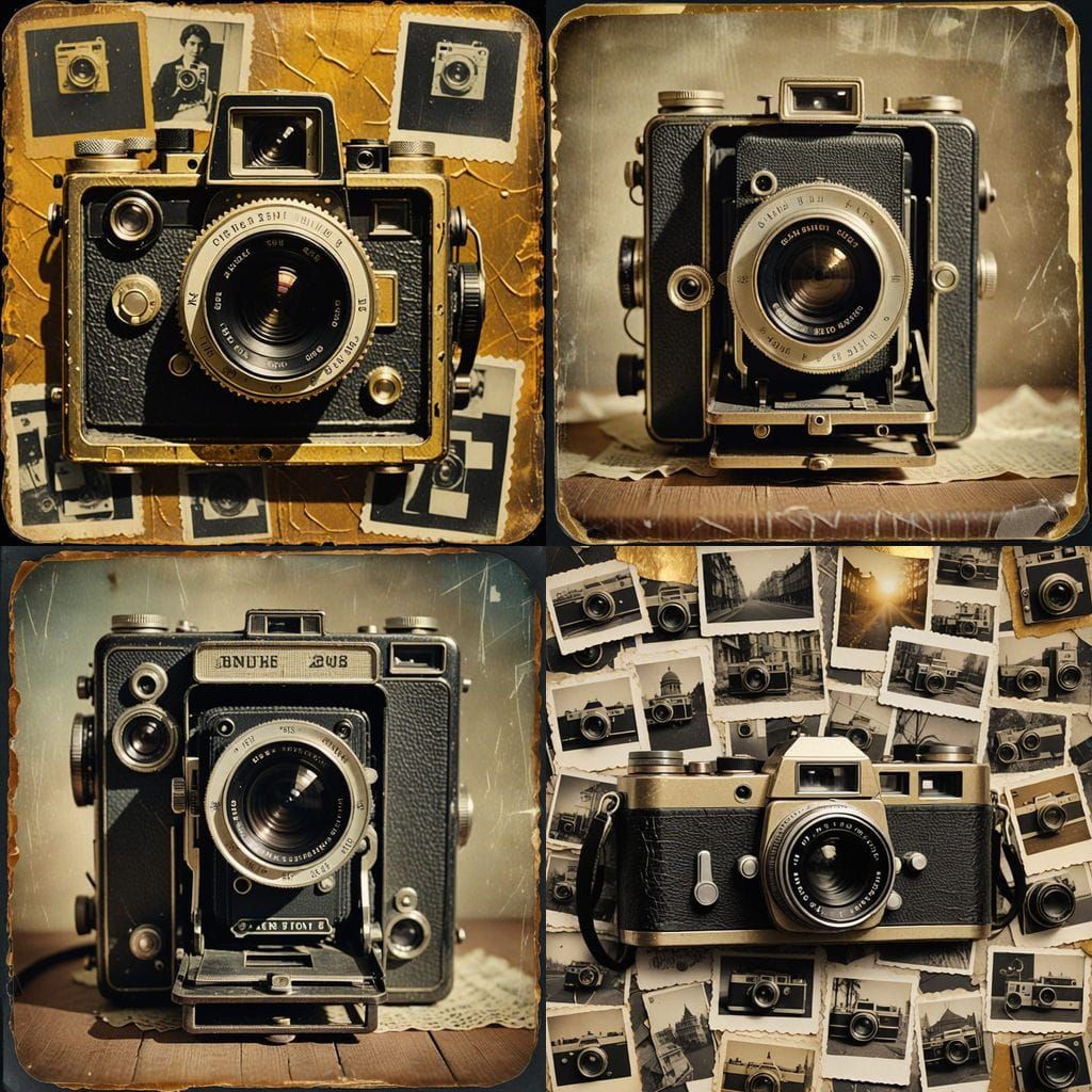 Double Exposure Camera Collage: Vintage Meets Digital