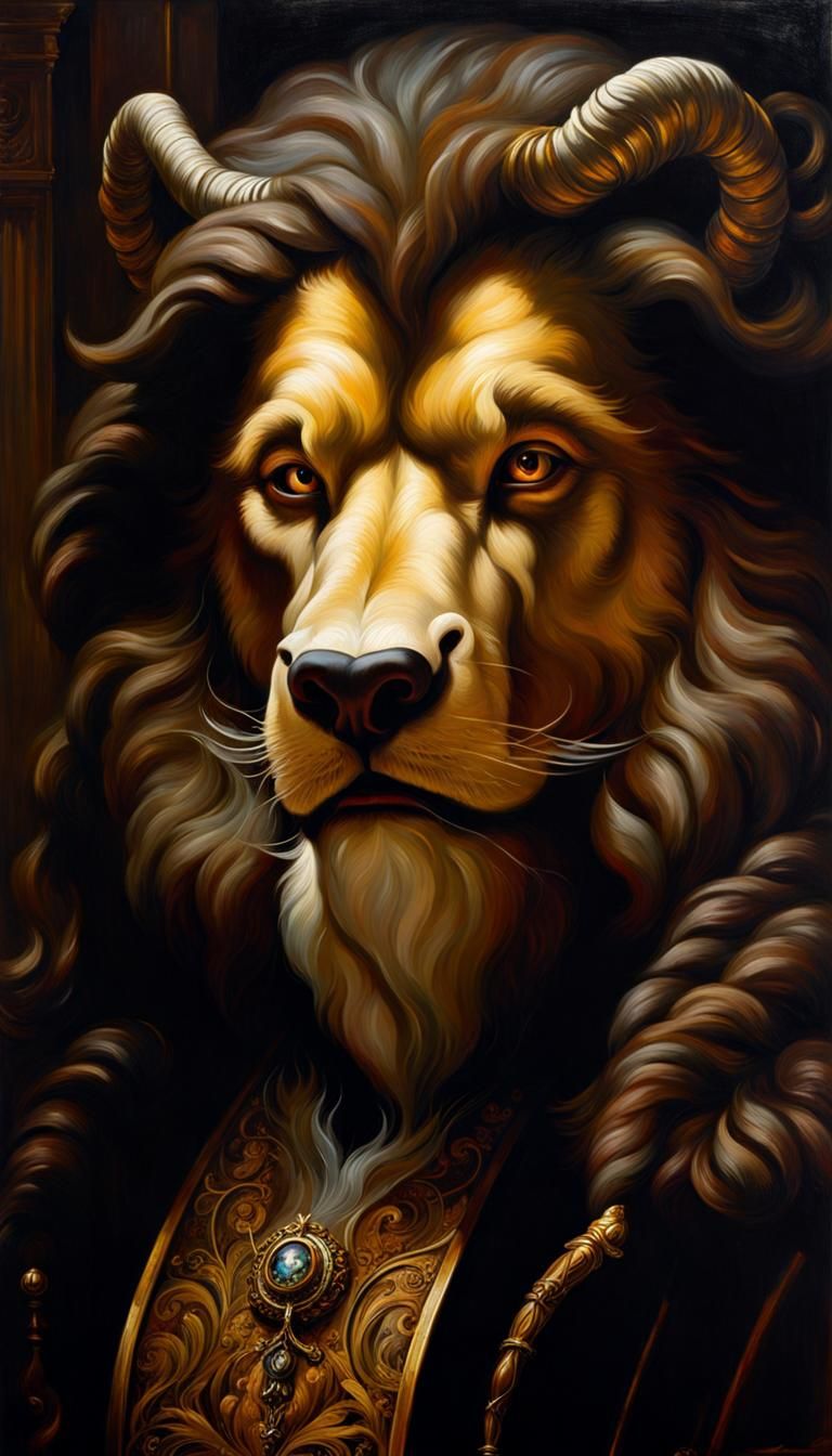 The Beast Portrait in Baroque Style