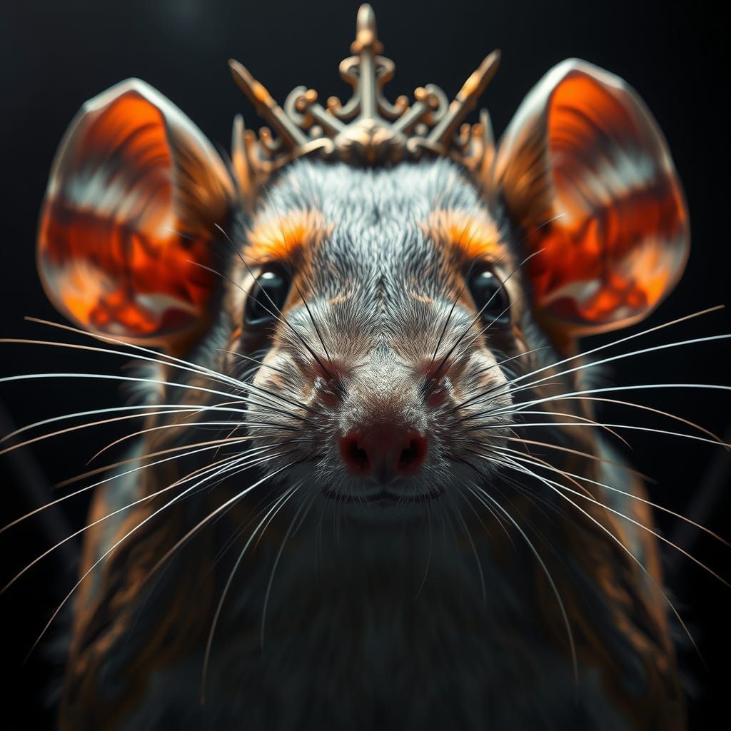 Regal Mouse in Hyper-Realistic Digital Painting