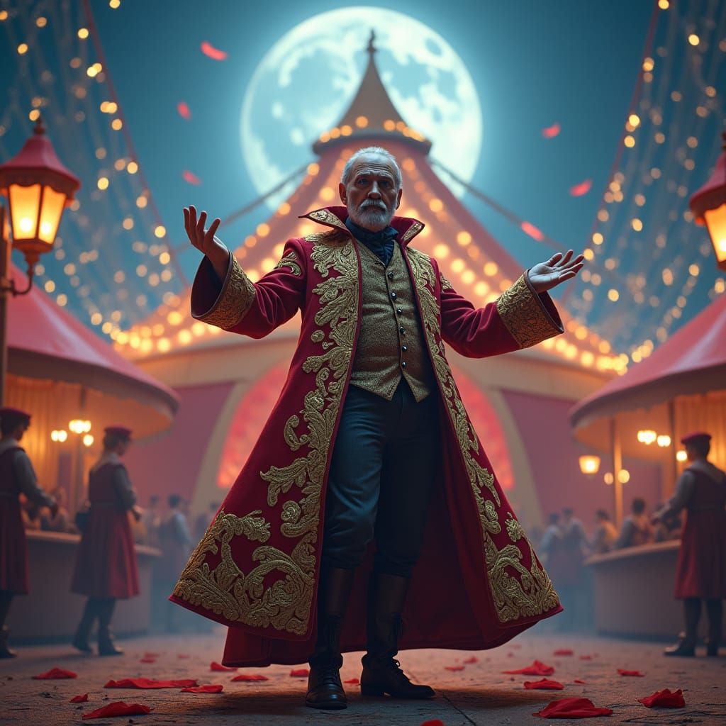 Mystical Circus Worker in Dreamlike Fantasy Art