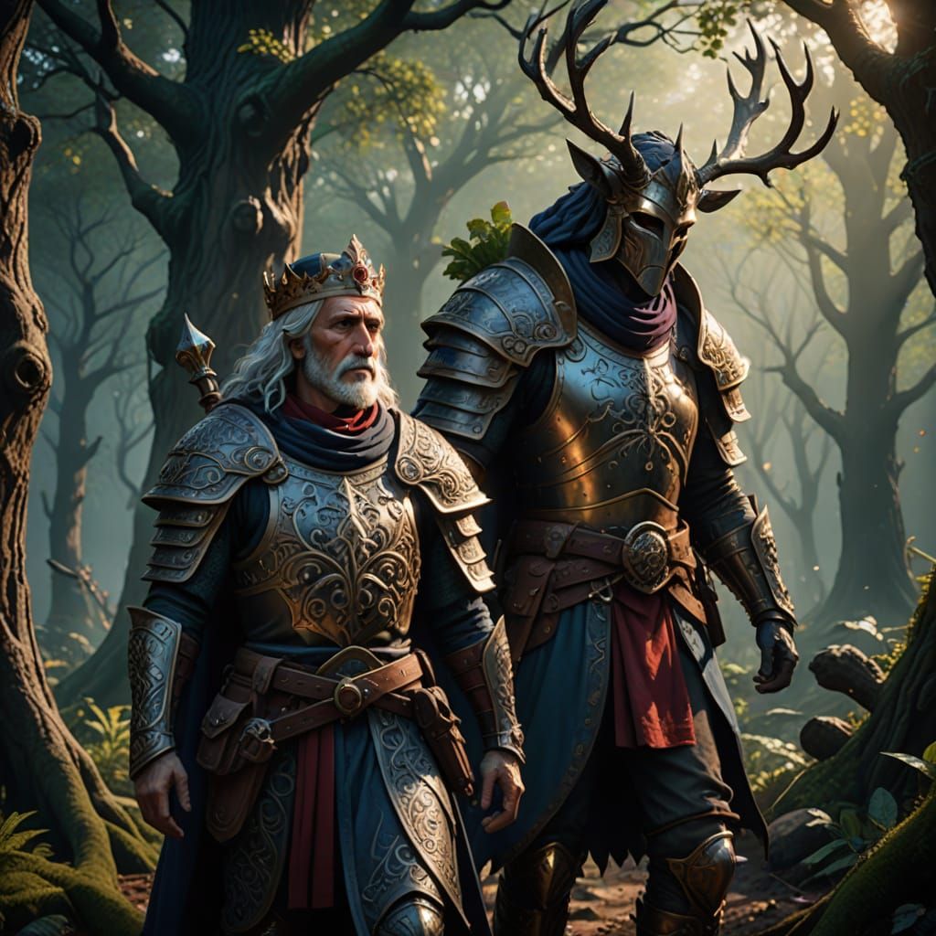 Handsome King Meets Mystical Crone in Enchanted Forest