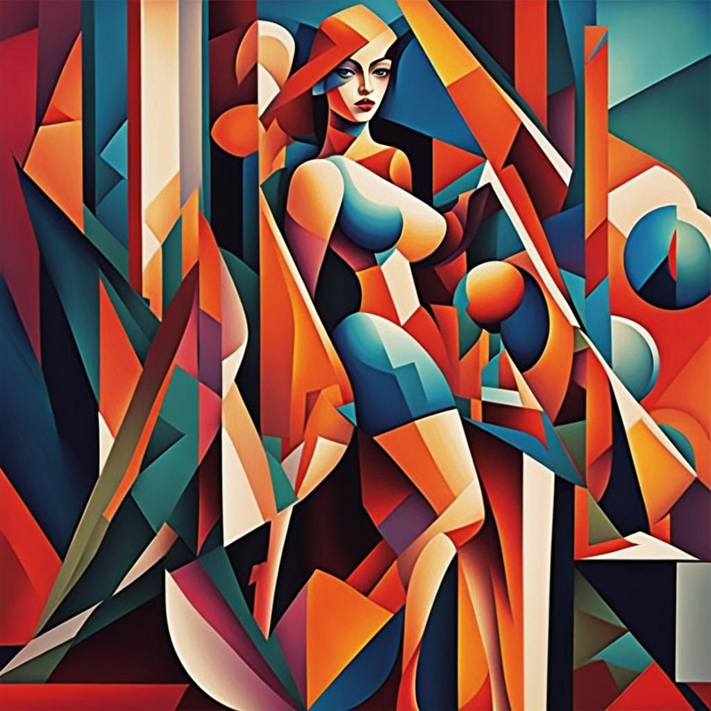 Toned Inner Thighs: Geometric Cubist Art Deco