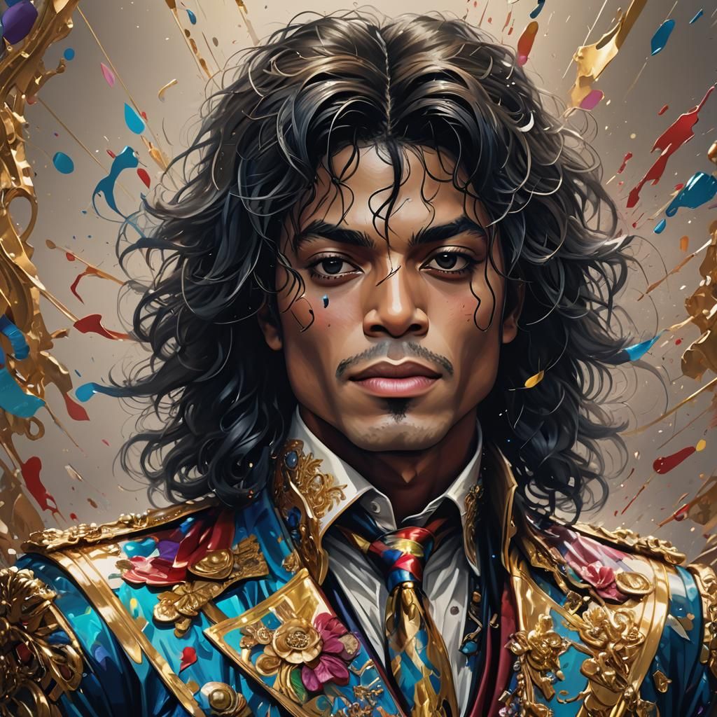 Michael Jackson Portrait in Hyperdetailed Art Style