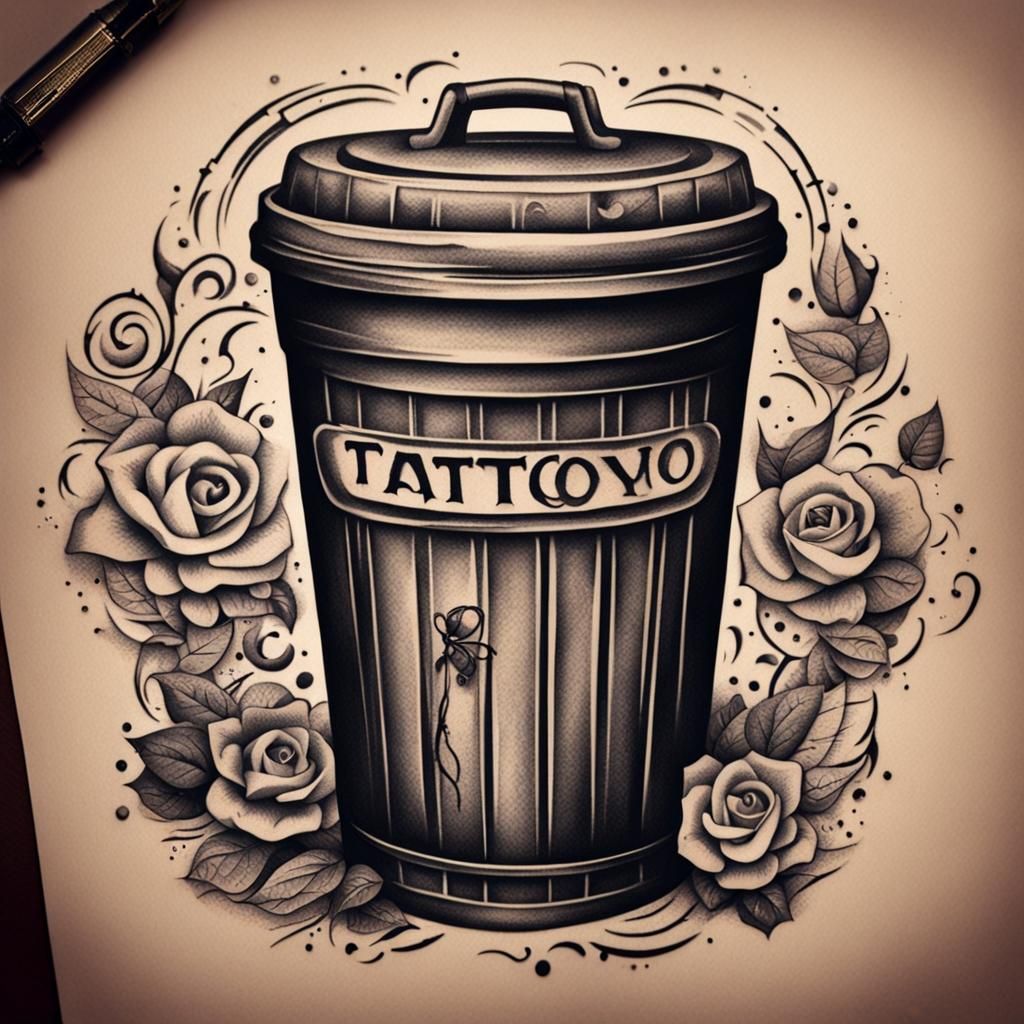 Trashcan Tattoo Body Art Design