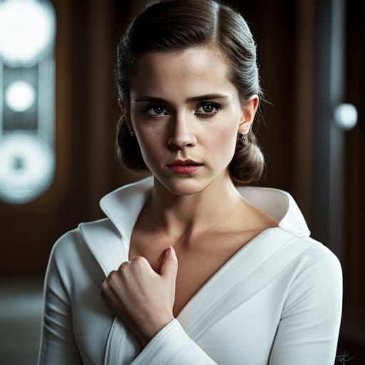 Hyperrealistic Princess Leia Portrait in Cinematic Style