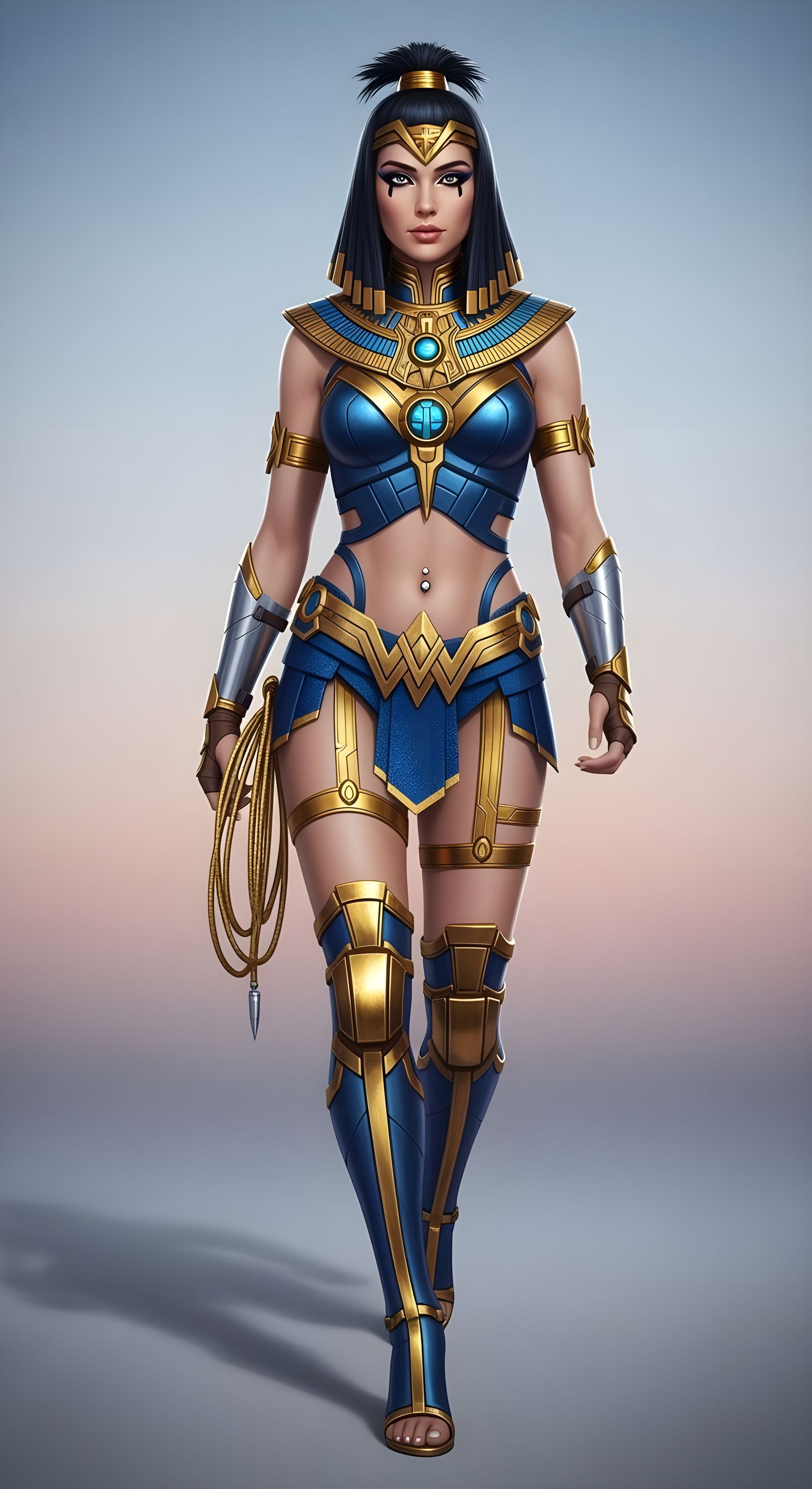 Hyperrealistic Woman in Egyptian Jewelry and Bikini