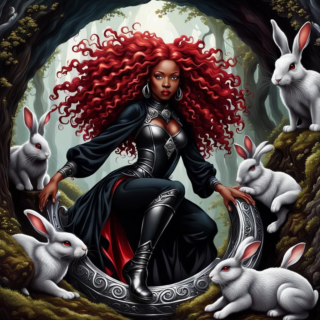 Goddess Descending into Mystical Rabbit Hole