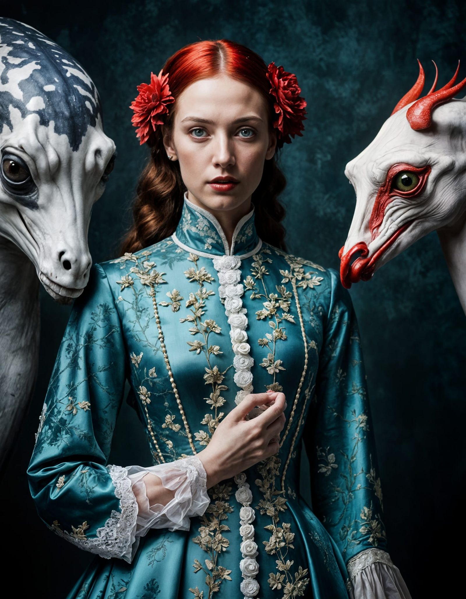 Surreal Restaurant Scene with Exotic Aliens: Photography