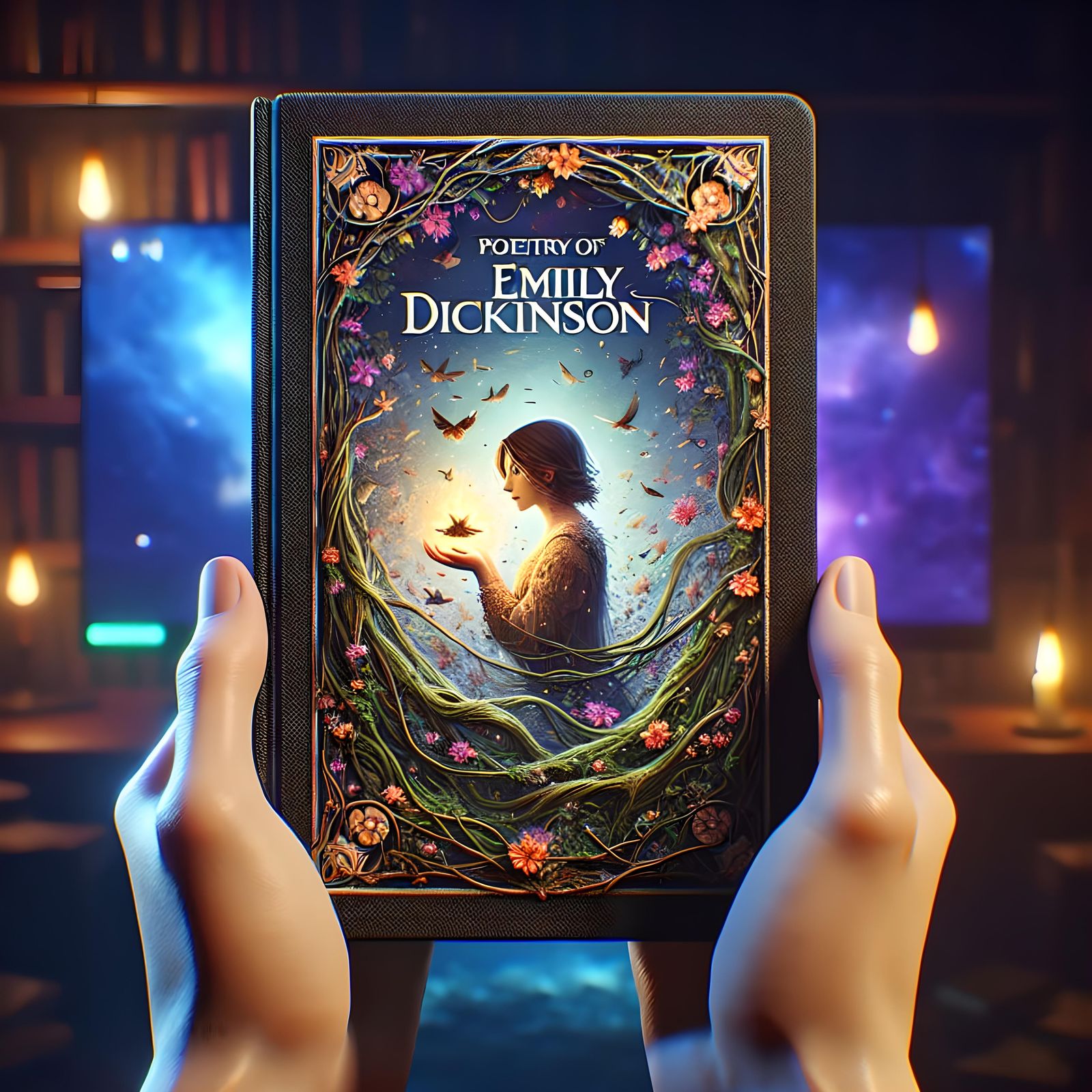 Poetry of Emily Dickinson: Fantasy Book Cover Art