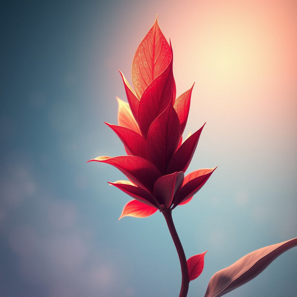 Radiant Plant Exuding Hope in Dreamlike Matte Painting