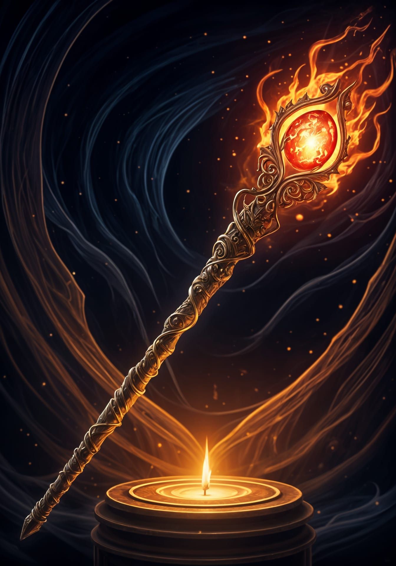 Wand of Fireballs: Fantasy Concept Art
