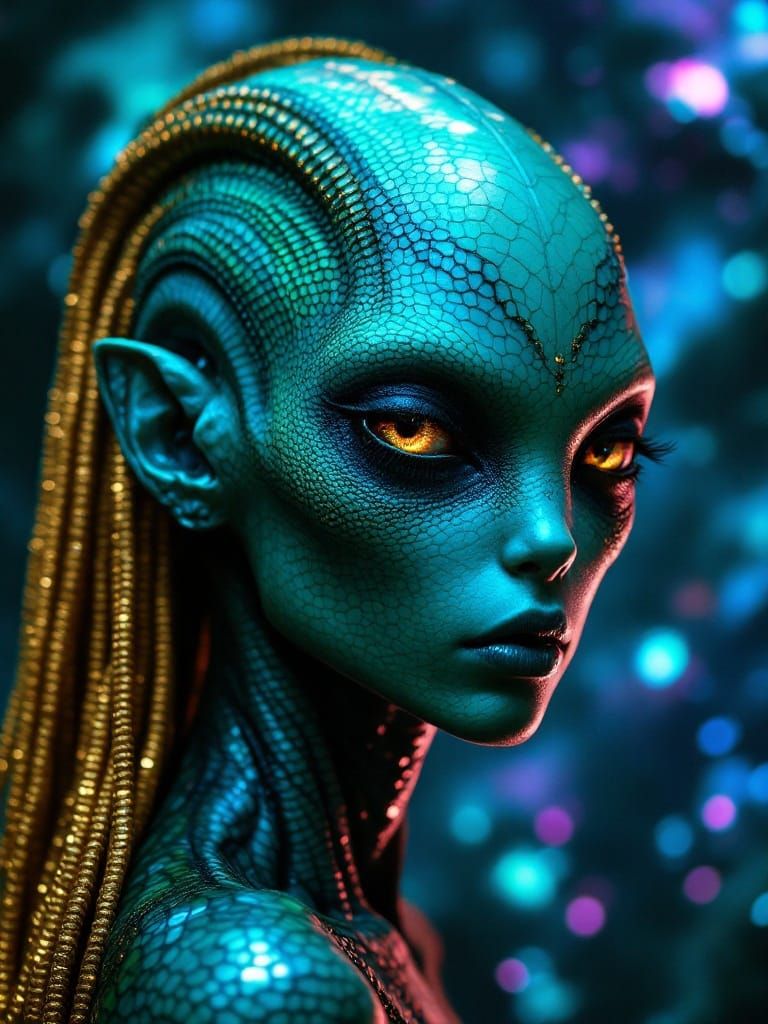 Cosmic, Metallic Alien Goddess