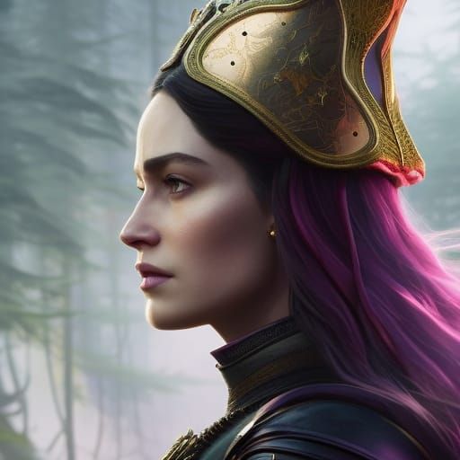 Athletic Pirate Queen Portrait in Dark Fantasy Style