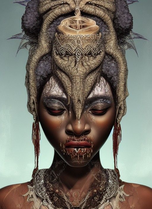 Mysterious Voodoo Priestess in Ethereal Fantasy Style