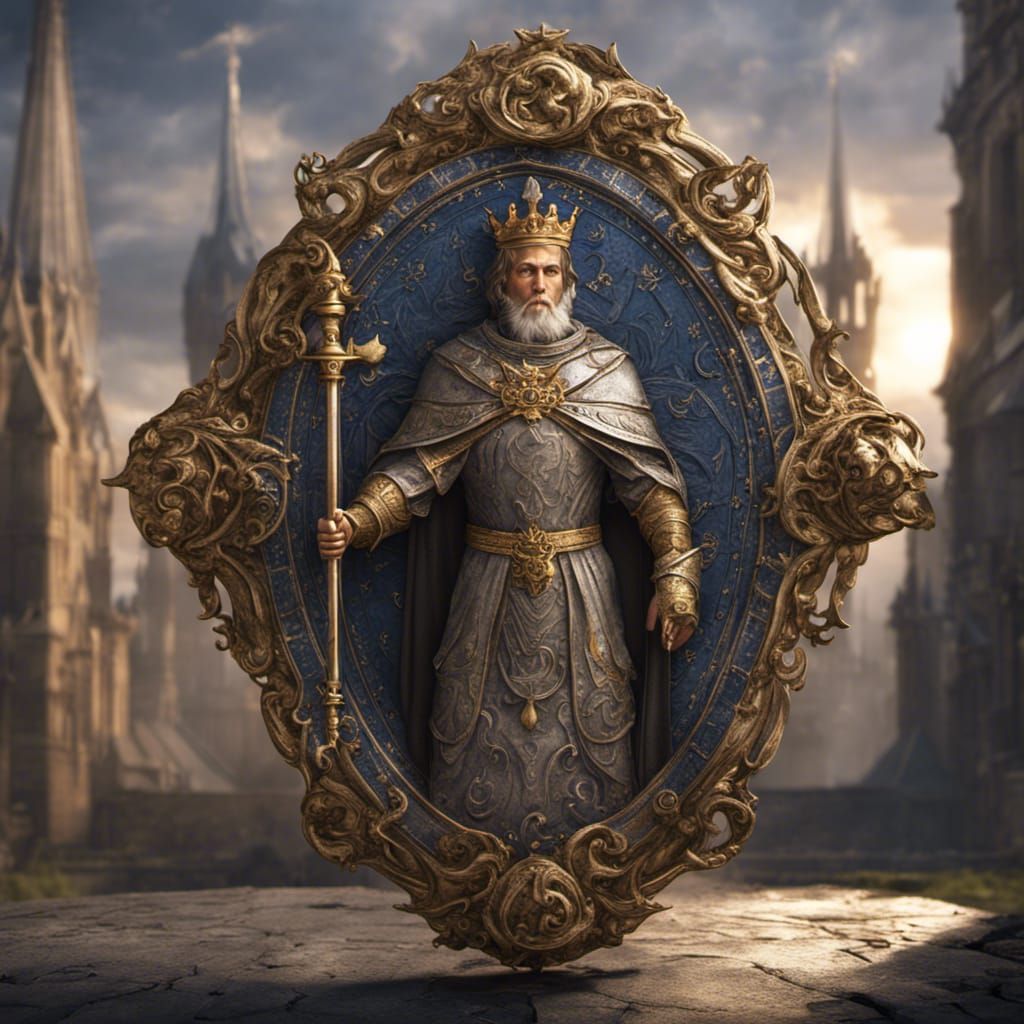 King Louis IX Medallion: Detailed Matte Painting