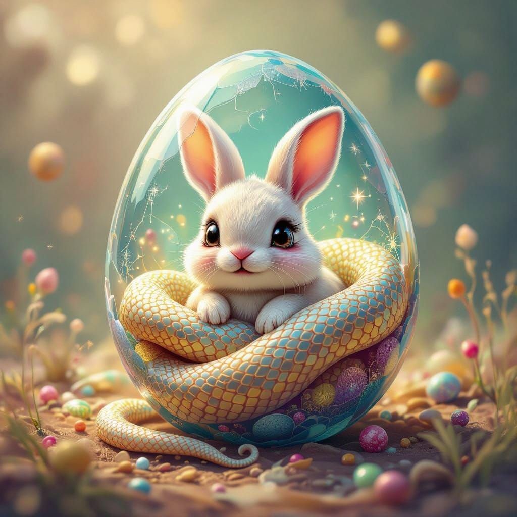 Epic Easter Wonderland in Vibrant Impasto Style