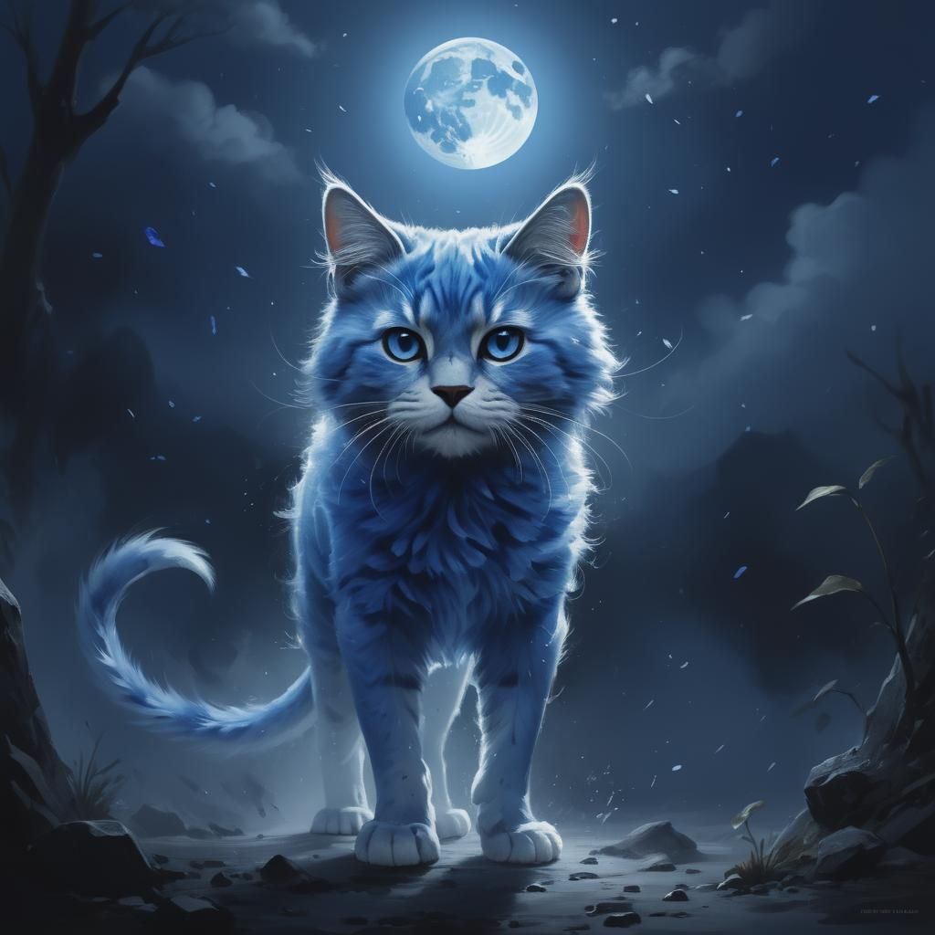 Pure Cobalt Blue Generative Image