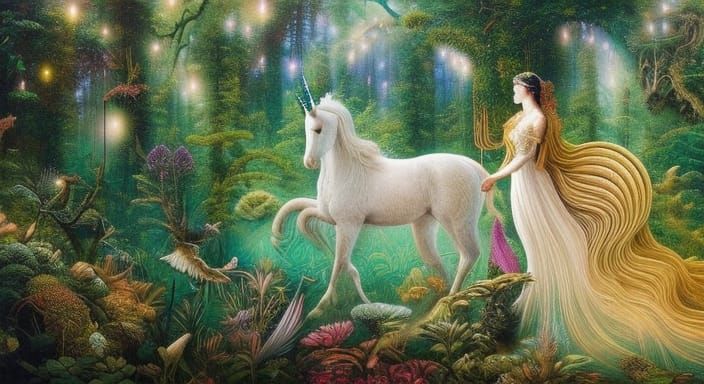 Unicorn-Human Hybrid in Mycelium Network