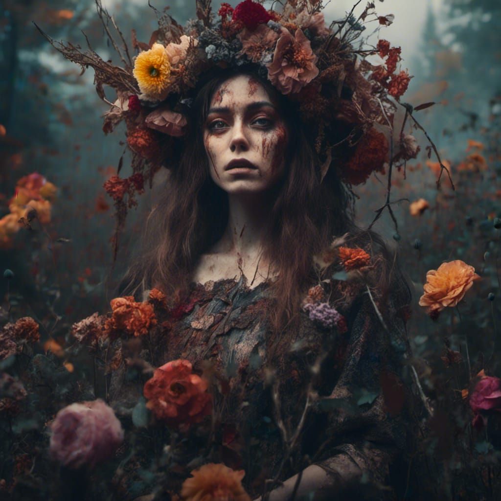 Surreal Macabre Portrait in a Fantasy Landscape