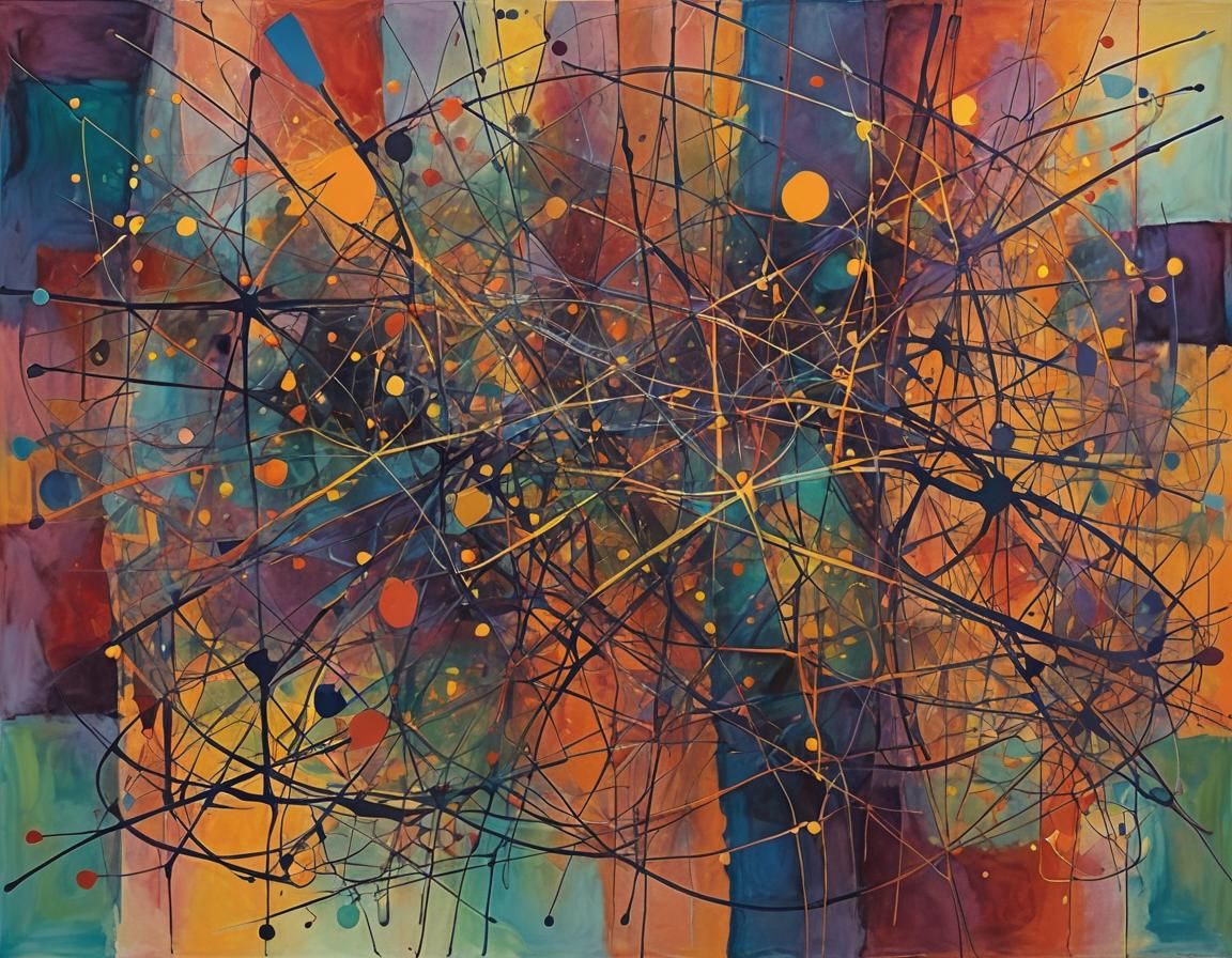 Abstract Expressionism: Glowing Math Equations in Organic Ne...