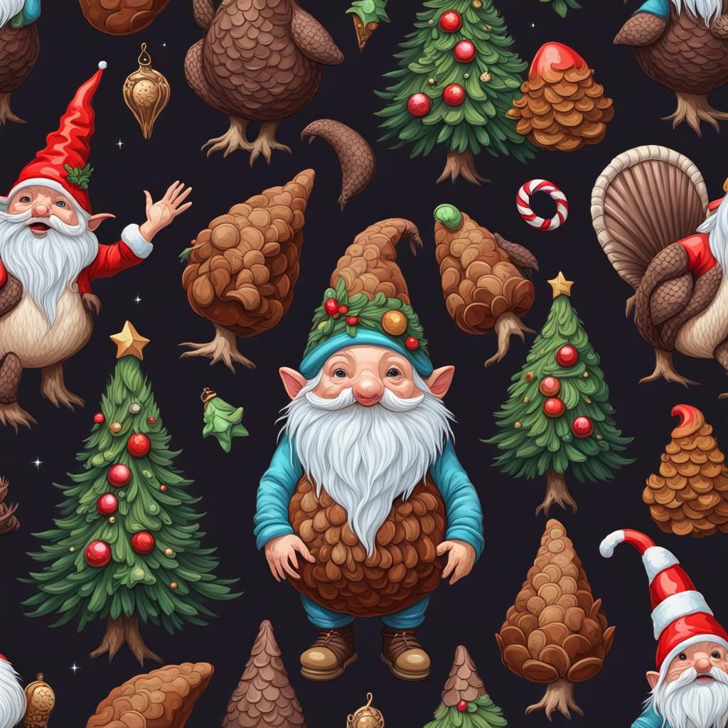 Christmas gnome crying alien turkey