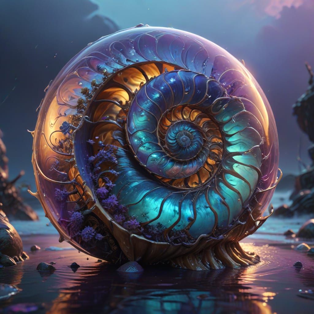 Enchanted Chambered Nautilus in Dreamlike Realms