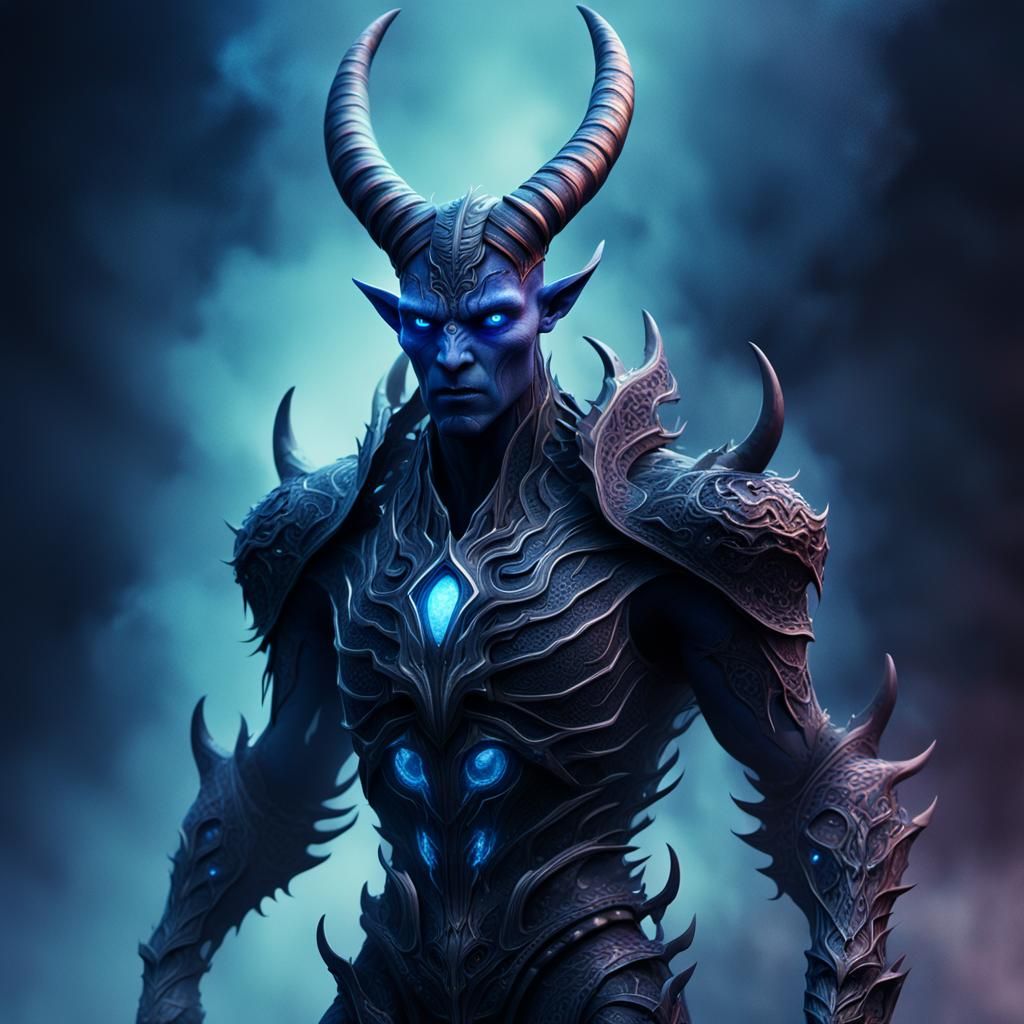 Dark Fantasy Monster in Mist, 3D Render