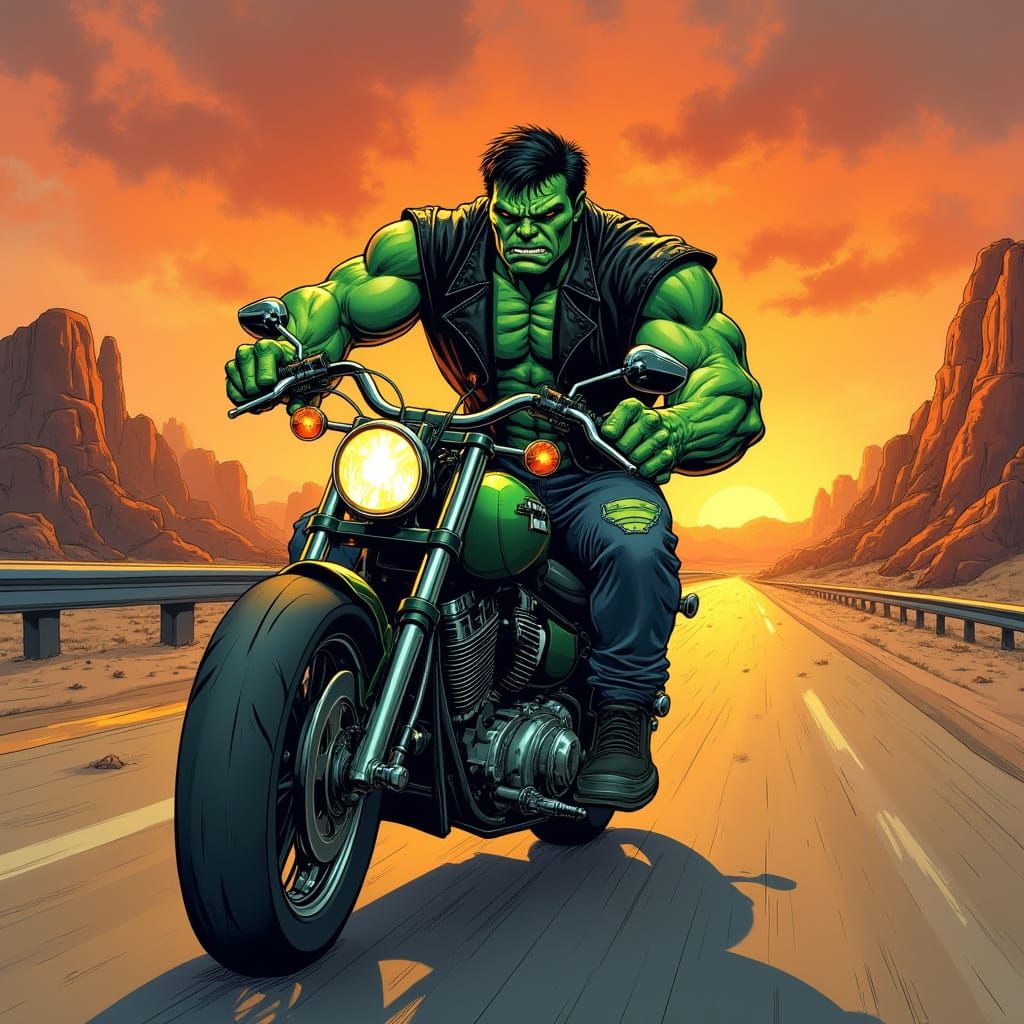 Hulk Cruises the Highway in a Marvelous Metallic Marvel