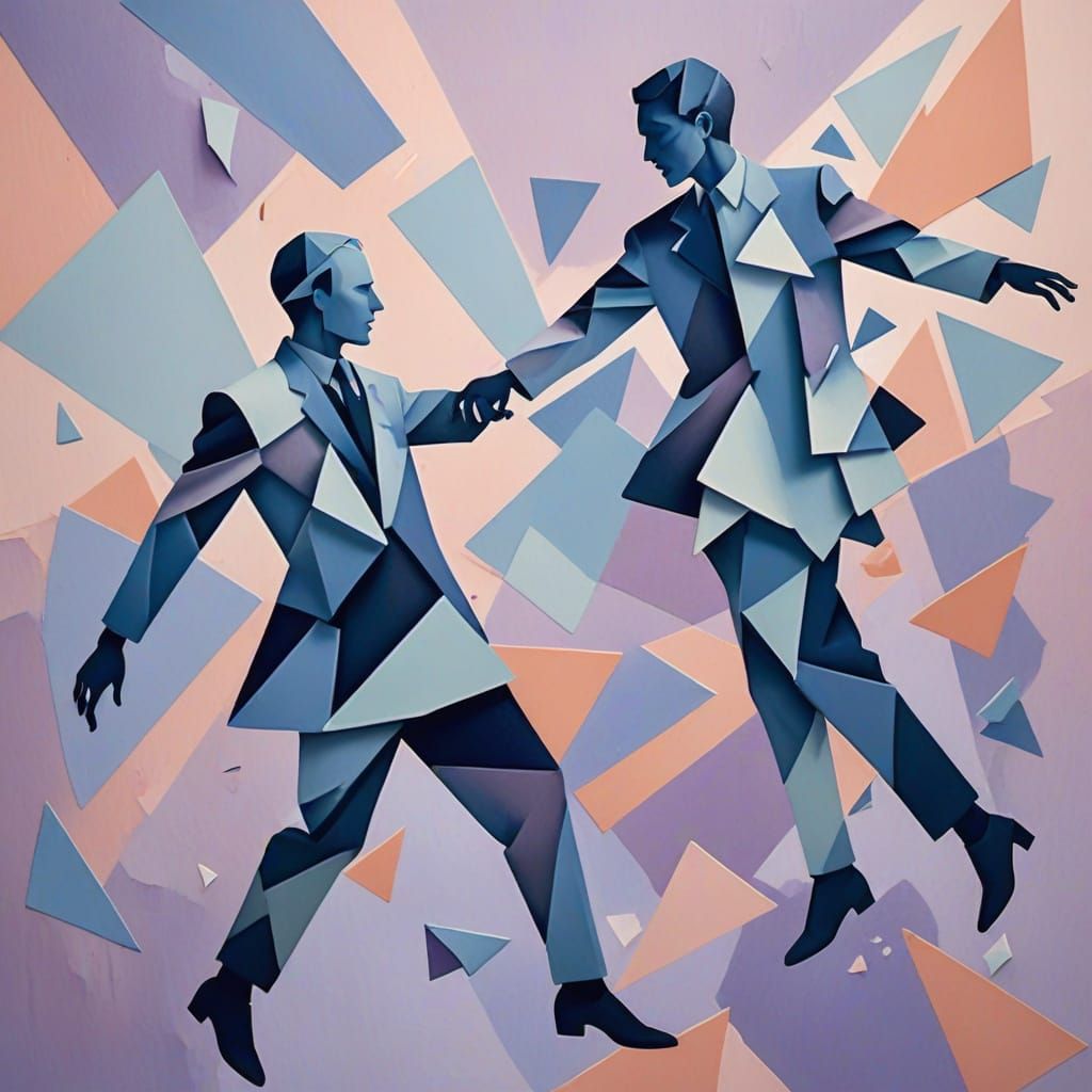 Dadaist Dancing Shadow in Pastel Airbrush Style