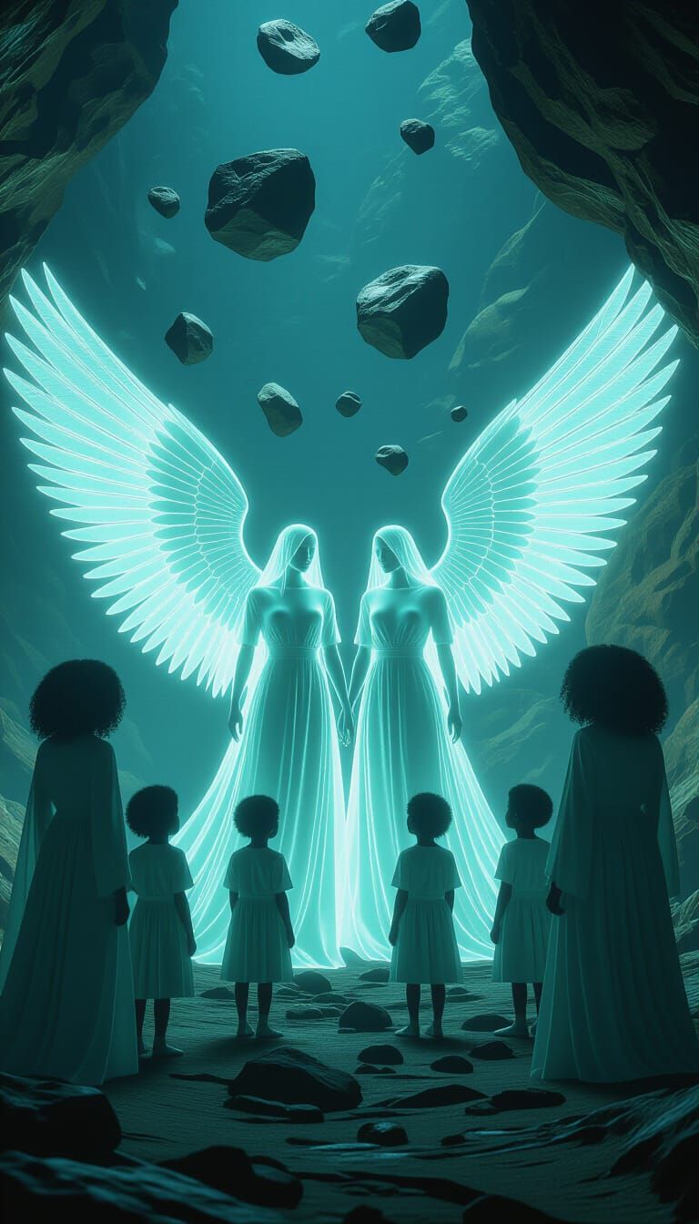 Angels Shield Martian Families From Falling Rocks