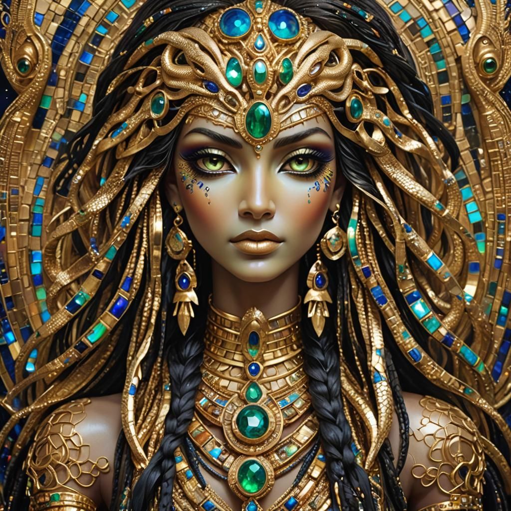 Egyptian Goddess with Snake Face in Gadd Style