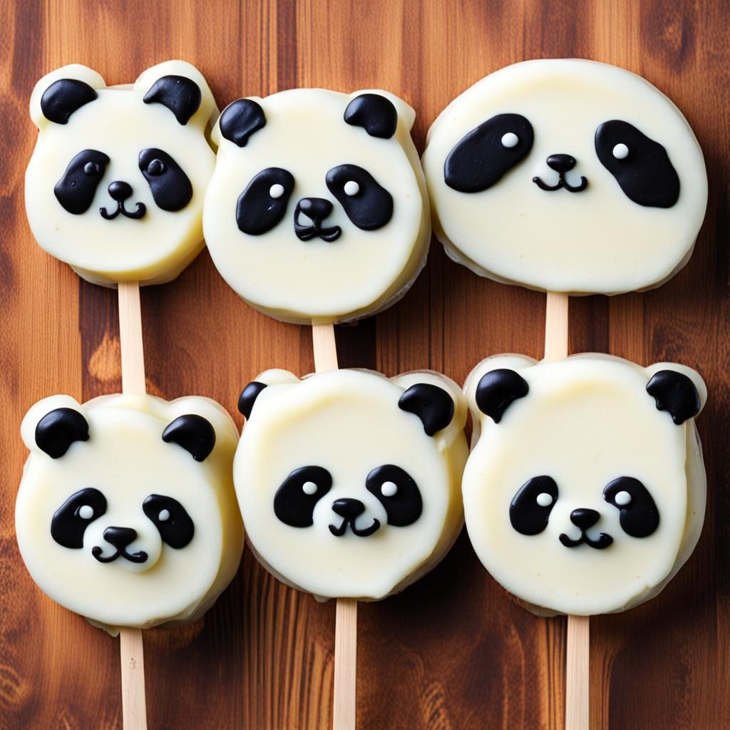 Panda-Shaped Pudding Pops: AI-Generated Dessert
