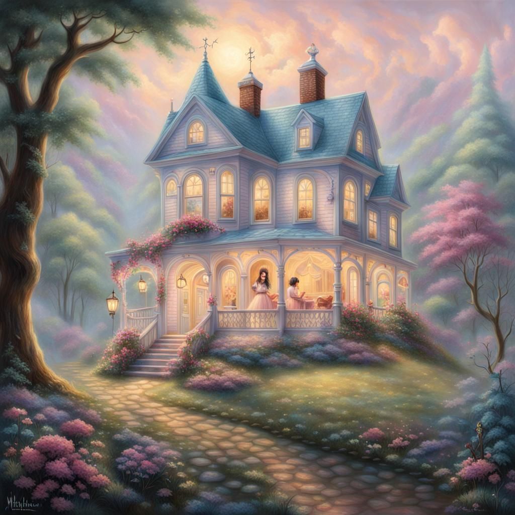 Ethereal Fantasy Melanie Martinez in Kinkade Style