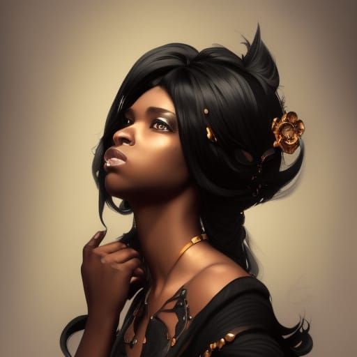 Gothic Girl Portrait in Hyperdetailed Style