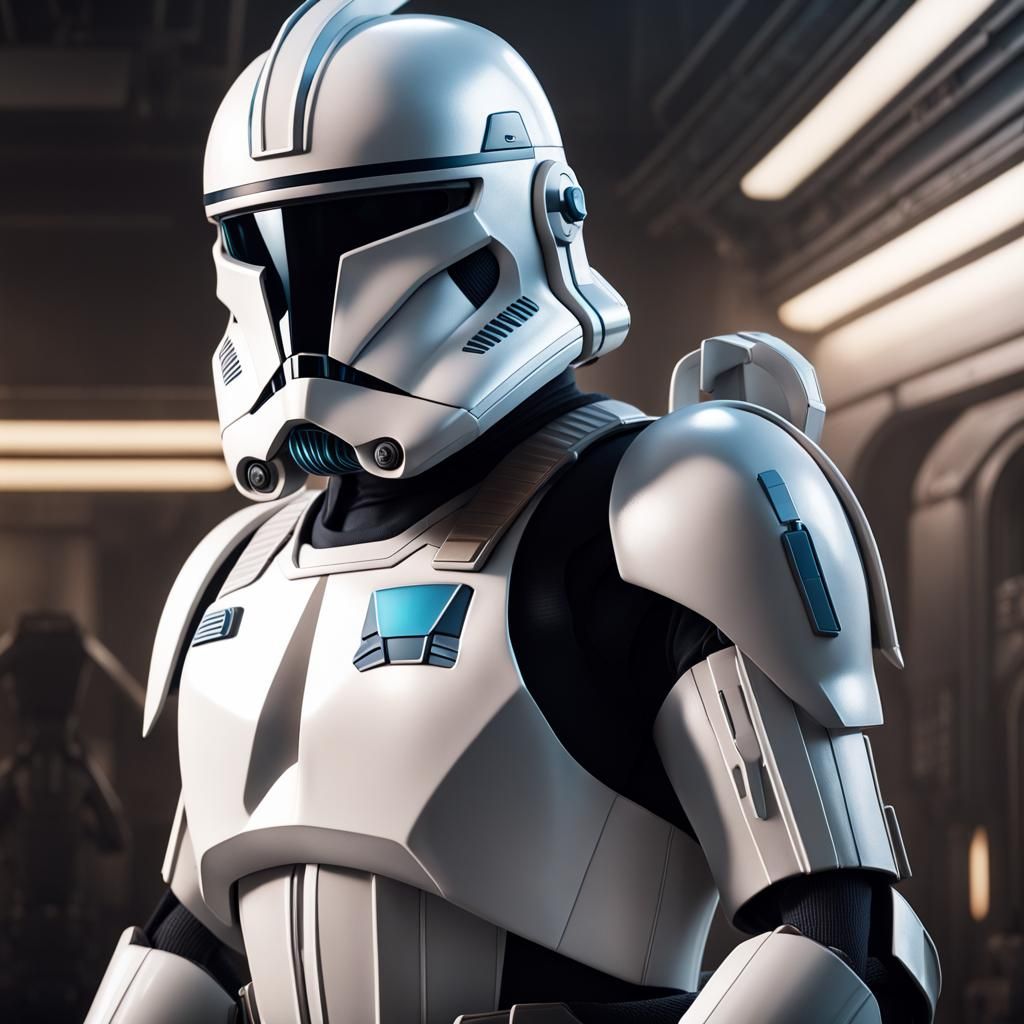 Clone Trooper Portrait in Hyperdetailed Digital Art