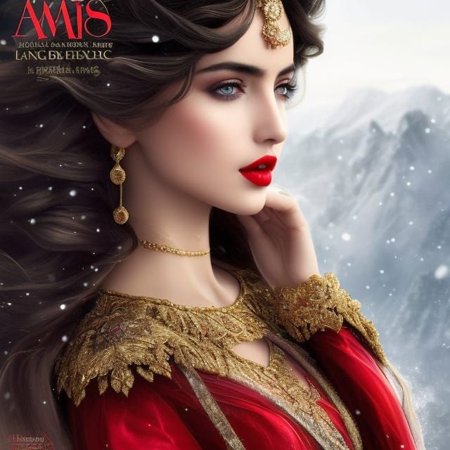 Glamorous Princess with Flowing Hair