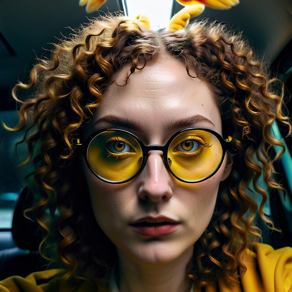 Surreal Horror Portrait of Trans Woman with Rabbit Ears