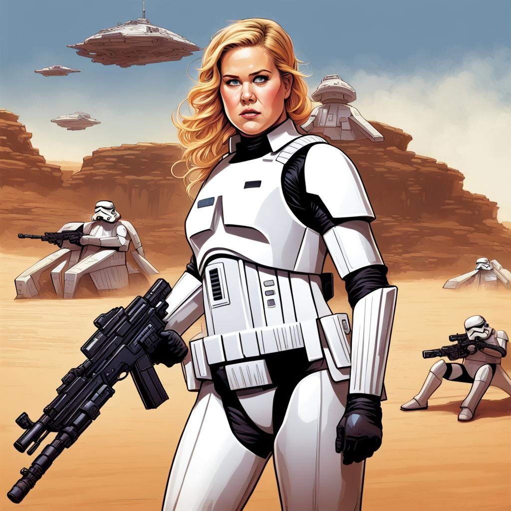 Amy Schumer as Stormtrooper in Comic Book Art