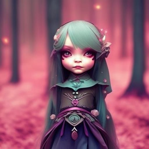 Chibi Girl Portrait in Fantasycore Style