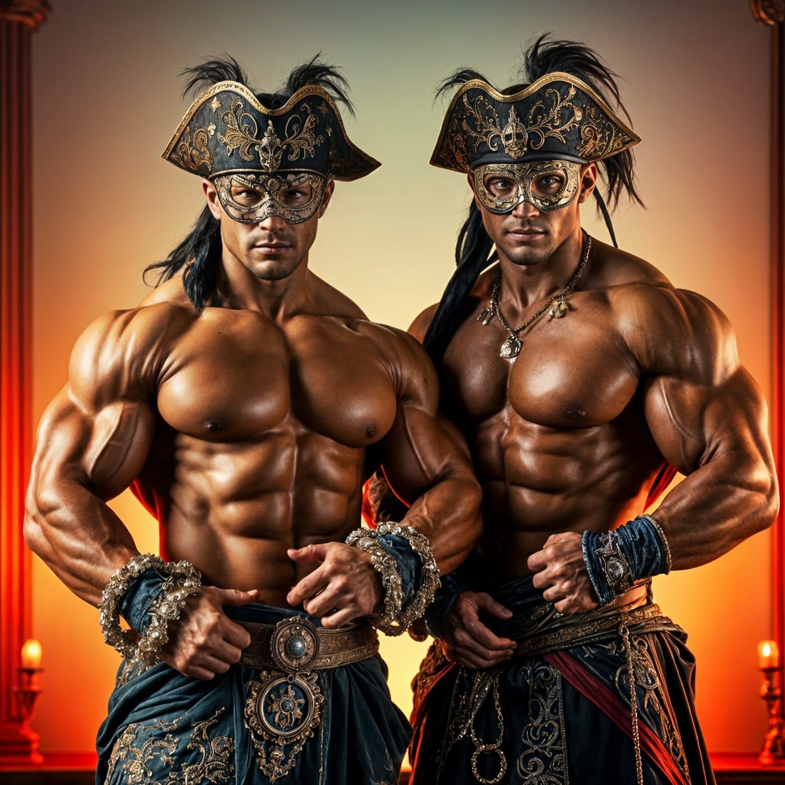 Chiseled Bodybuilders in Pirate Regalia