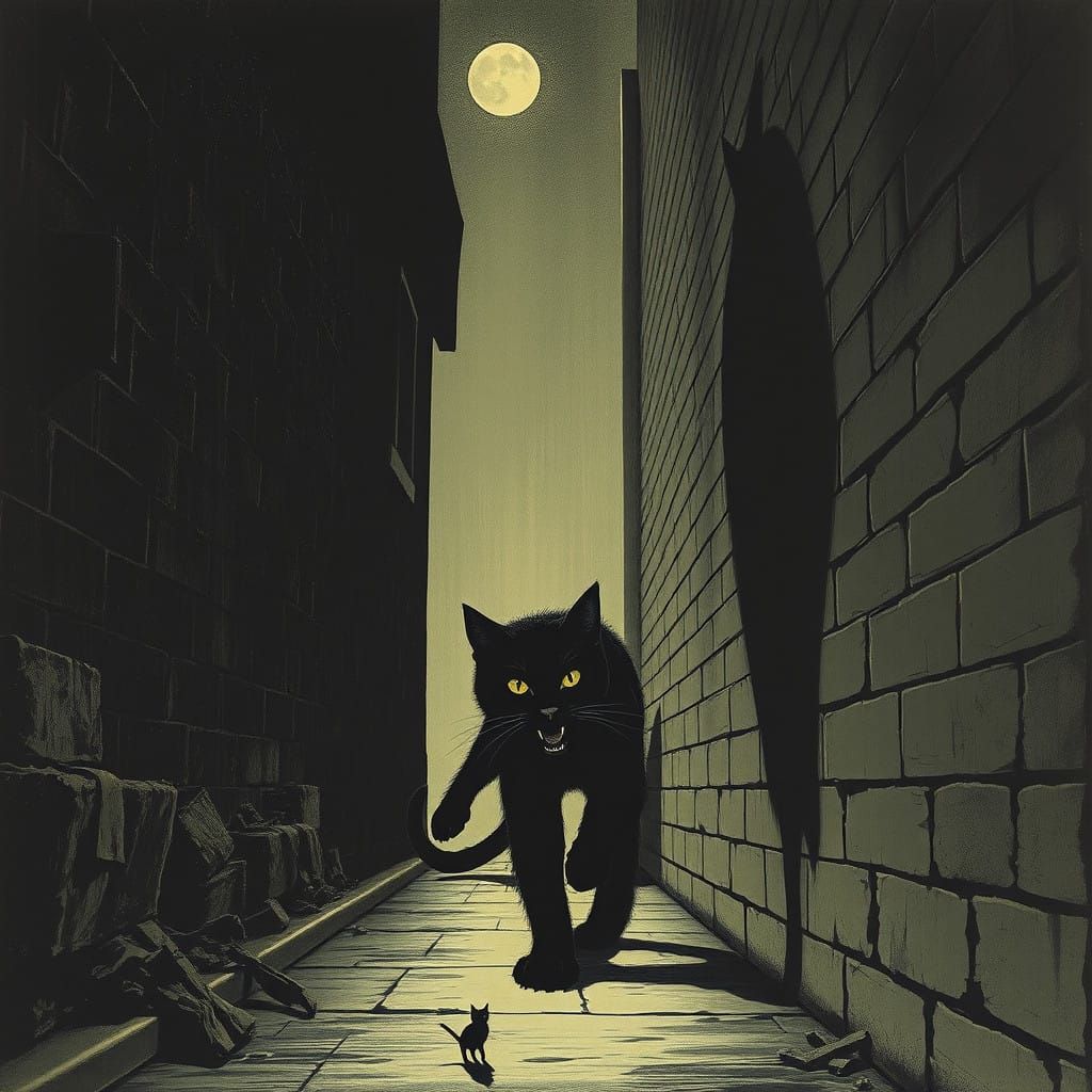 Ethereal Twilight Creature Emerges from a Dark Spooky Alley...