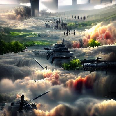 Detailed Matte Painting of a Battlefield